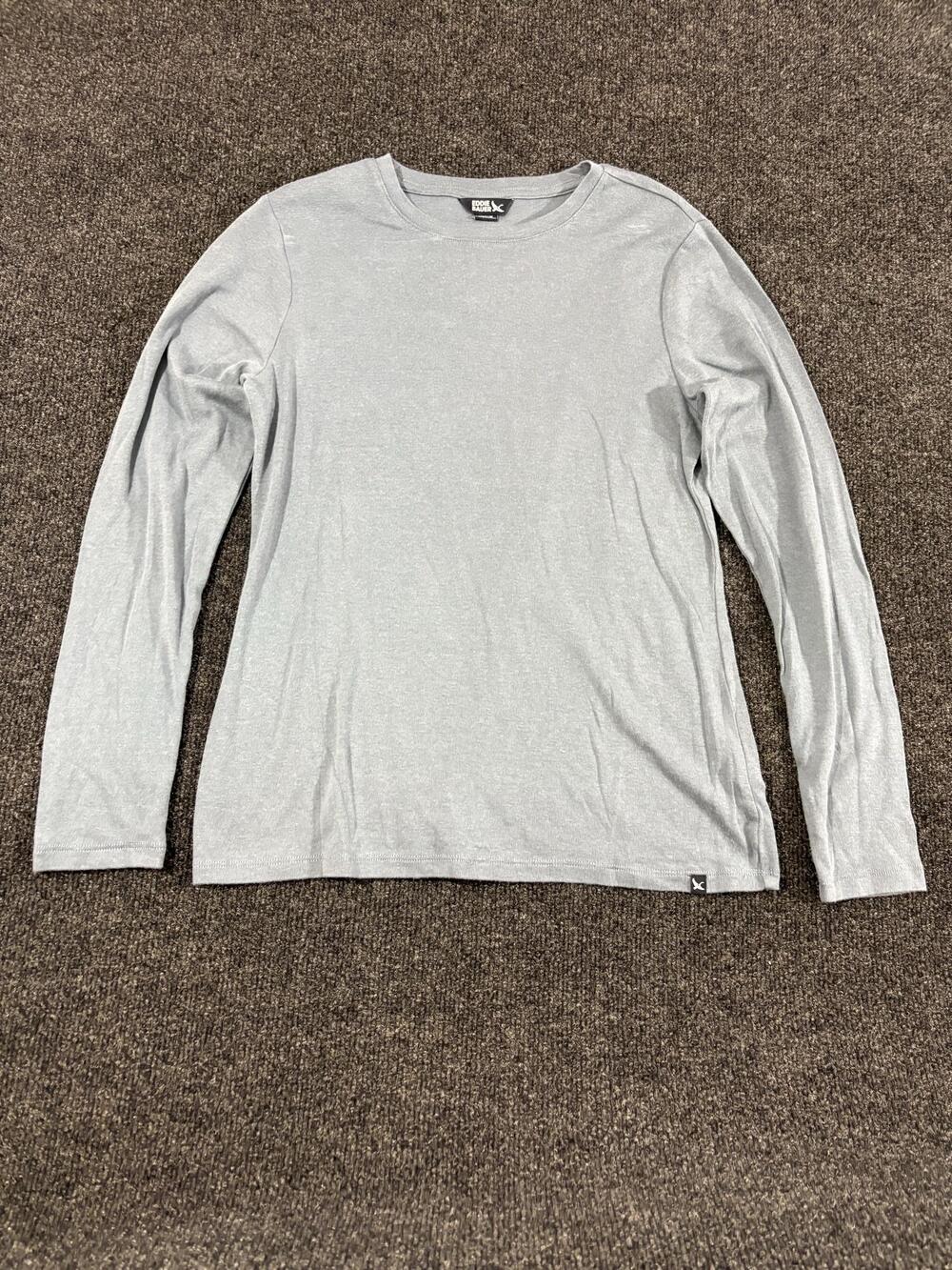 Eddie Bauer Shirt Womens M Gray Crew Neck Long Sleeve Stretch Knit Top Casual